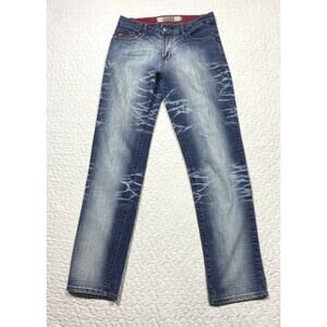 Vintage INDIGO RED Lux Industrial Denim Whiskered Norma Blue Jeans 29